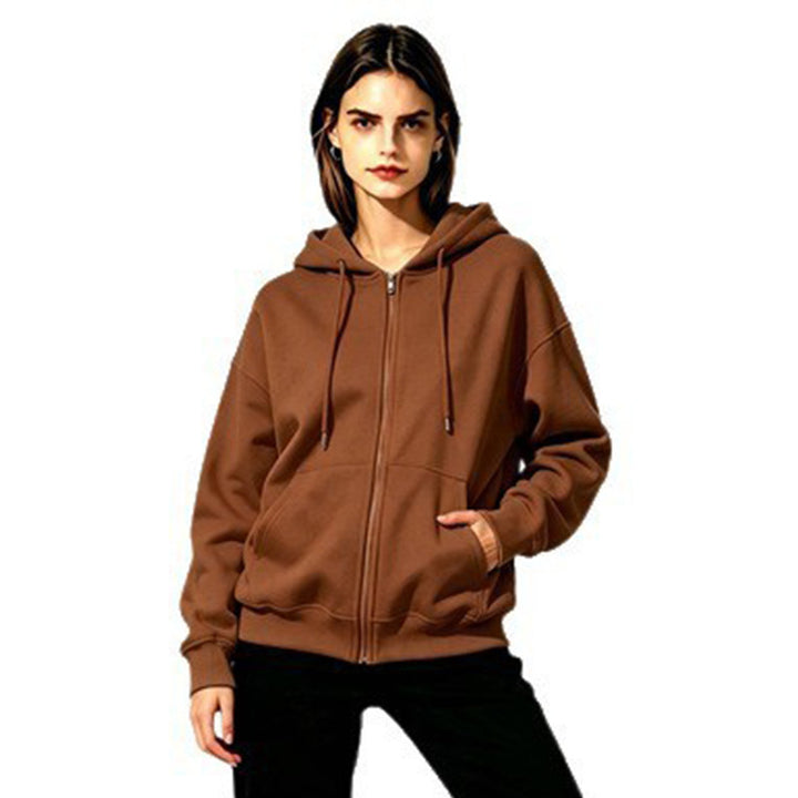 Damen Weicher Kapuzenpullover mit durchgehendem Reißverschluss Drune