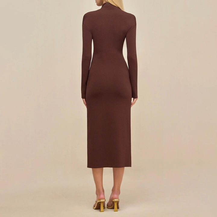Damen Elegantes Wickelkleid mit Raffungen Drune