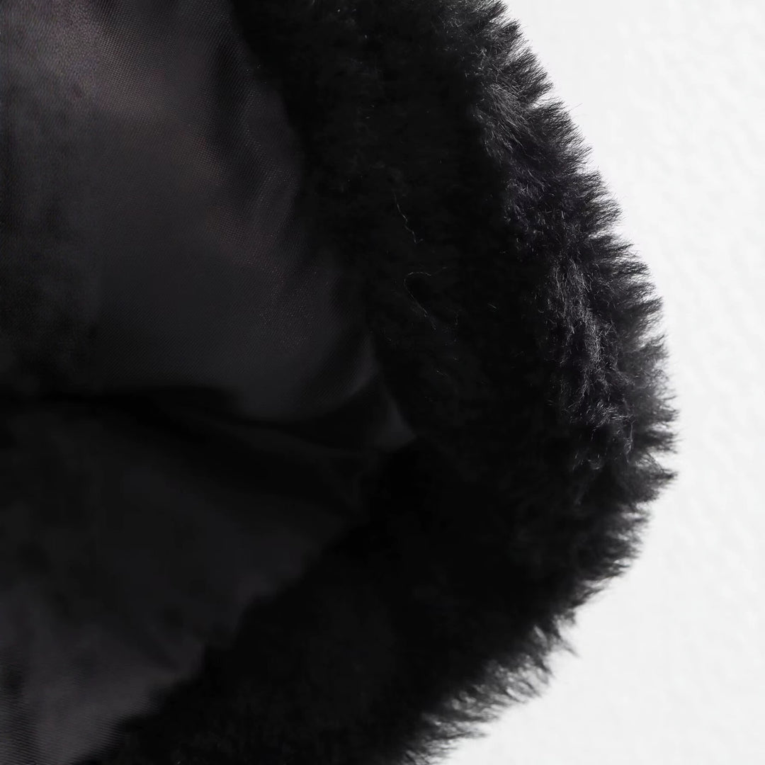 Damen Kurze Teddyjacke mit Knebelverschluss und aufgesetzten Taschen Drune