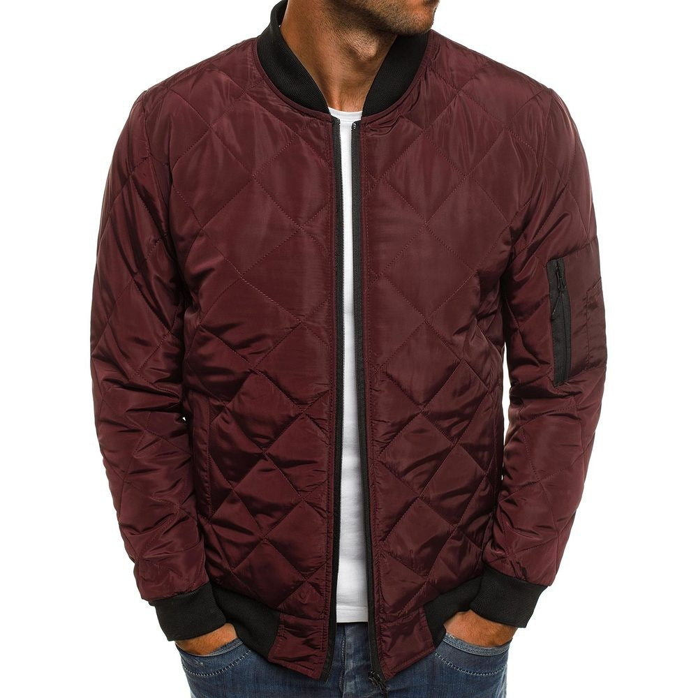 Herren nan leichte gesteppte Blousonjacke mit Diamantstepp, elastischen Rippbündchen und Ärmel-Reißverschlusstasche Drune