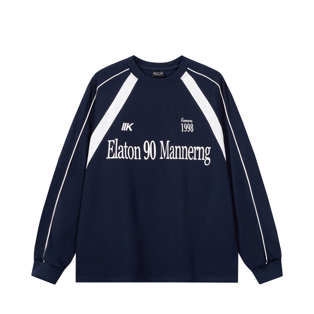 Unisex Oversize-Sweatshirt im Retro-Sportstil mit Raglanärmeln und Kontrastpaspel Drune