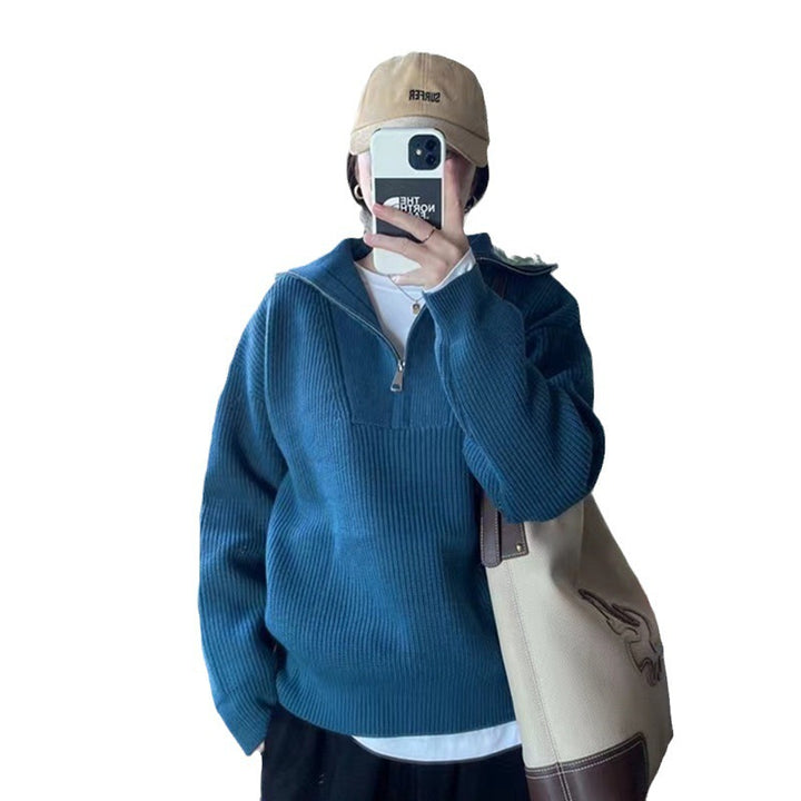 Damen Pullover mit hohem Kragen und Reißverschluss Drune