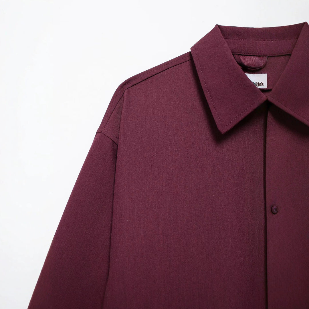 Damen Oversized Blouson mit Reißverschluss, Hemdkragen und Eingrifftaschen Drune