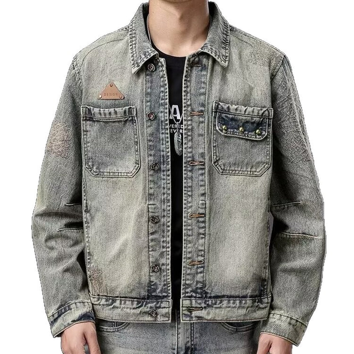 Herren Denimjacke mit einzigartigen Details Drune