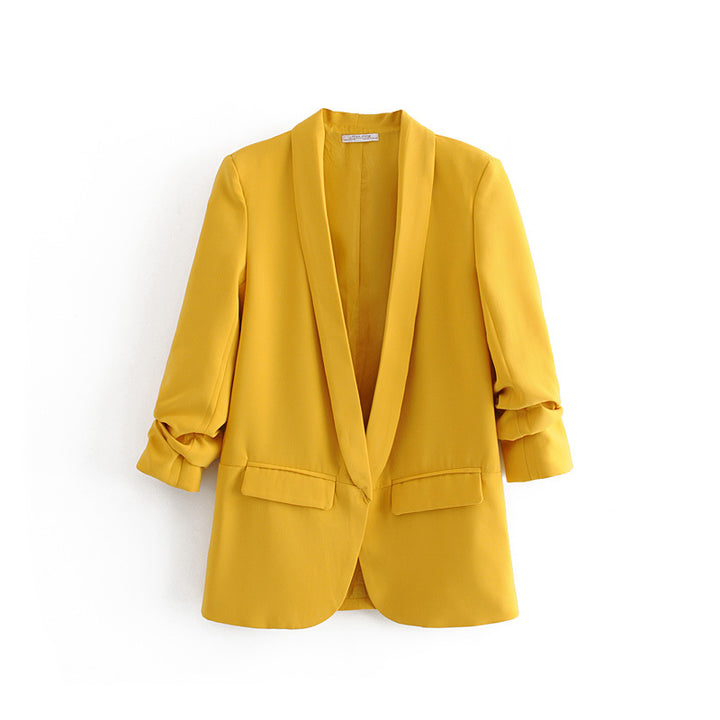Damen nan taillierter Blazer mit Schalkragen und dreiviertelärmeln Drune
