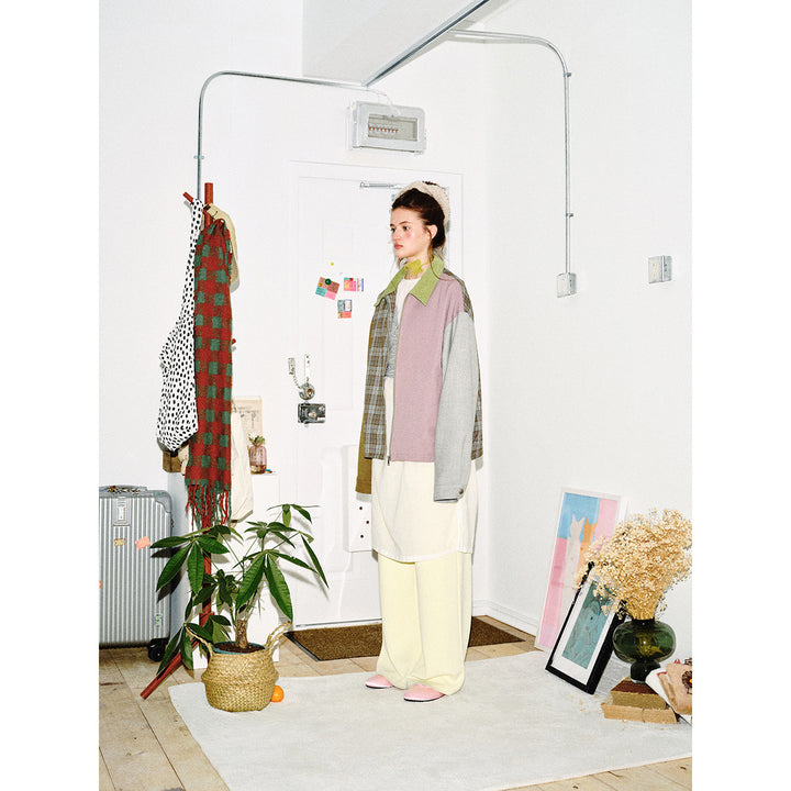 Damen Patchwork‑Blousonjacke im Boxy‑Cut mit Kordkragen Drune