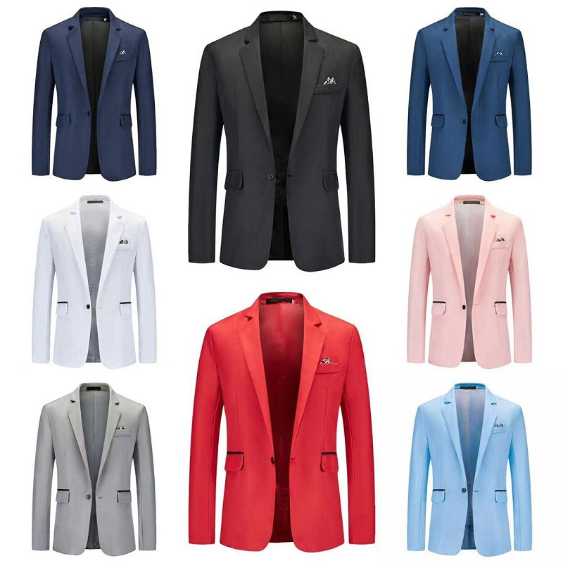 Herren Slim-Fit Smoking-Sakko mit Ein-Knopf‑Verschluss und kontrastierten Pattentaschen Drune