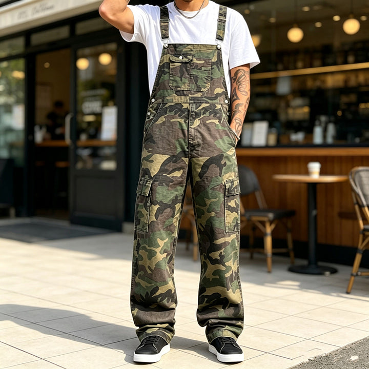 Herren Modische Camouflage Latzhose Drune