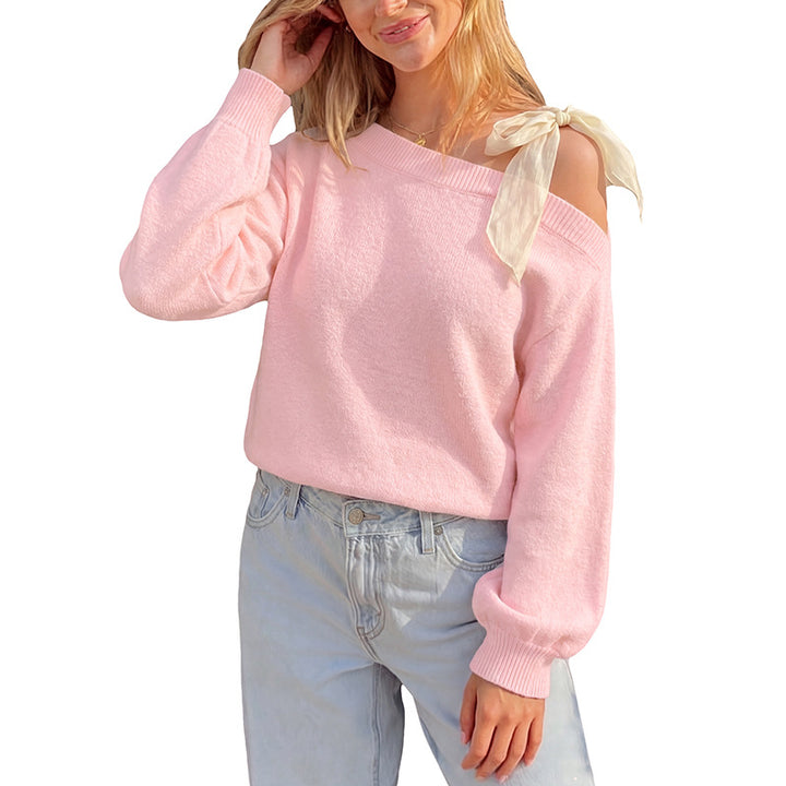 Damen Trendiger Pullover mit Schulterband Drune