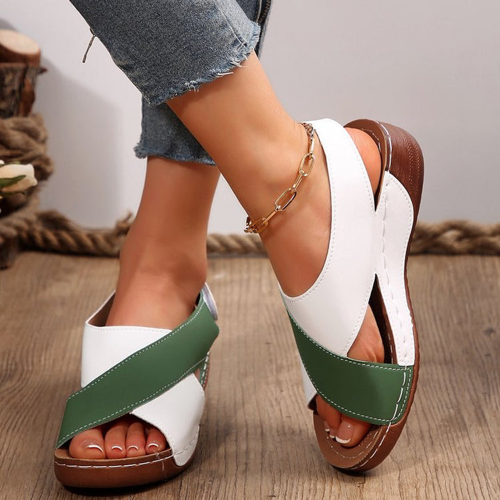 Damen Komfort-Slingback-Sandalen mit gepolstertem Fußbett und Klettverschluss Drune