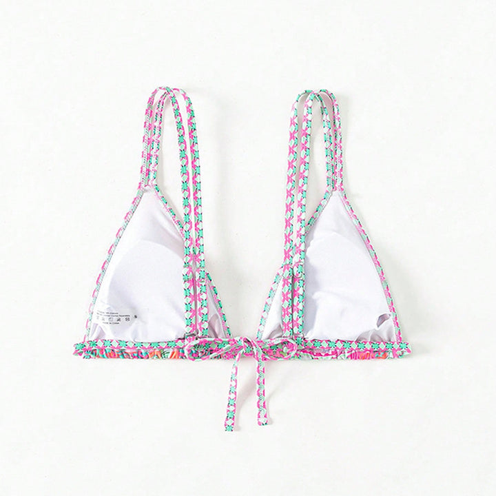 Damen Triangel-Bikini-Oberteil mit buntem Muster Drune