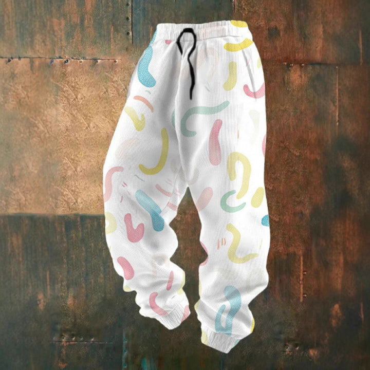Damen Bequeme Freizeithose mit kreativem Druck Drune
