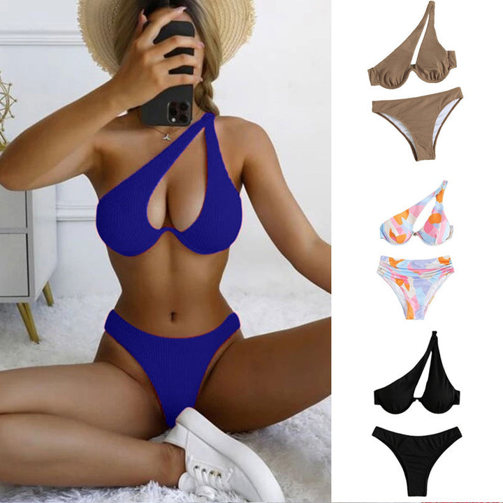 Damen Triangel-Bikini mit rippendem Design und nahtlosen Kanten Drune