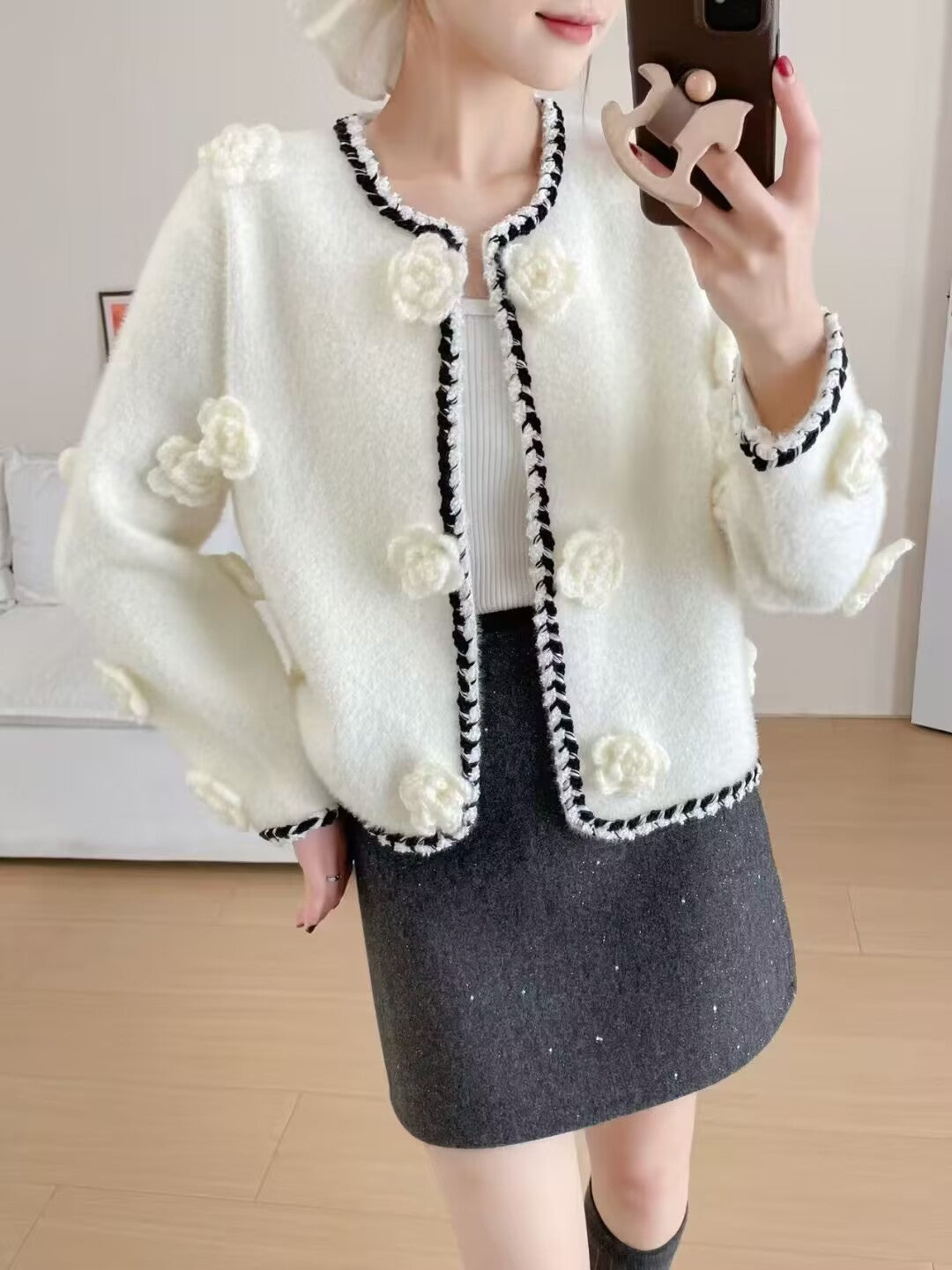 Damen Kuschelige Strickjacke Drune