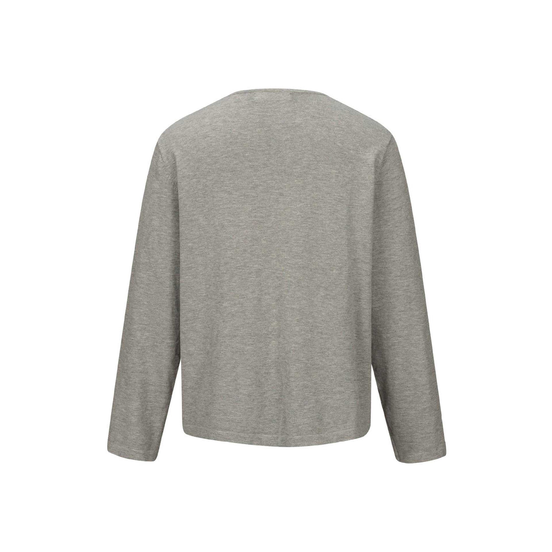 Unisex Minimalistisches Henley-Langarmshirt aus Thermo-Jersey mit Knopfleiste Drune
