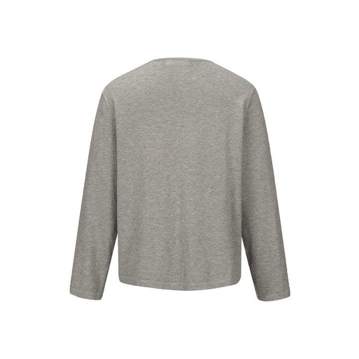 Unisex Minimalistisches Henley-Langarmshirt aus Thermo-Jersey mit Knopfleiste Drune