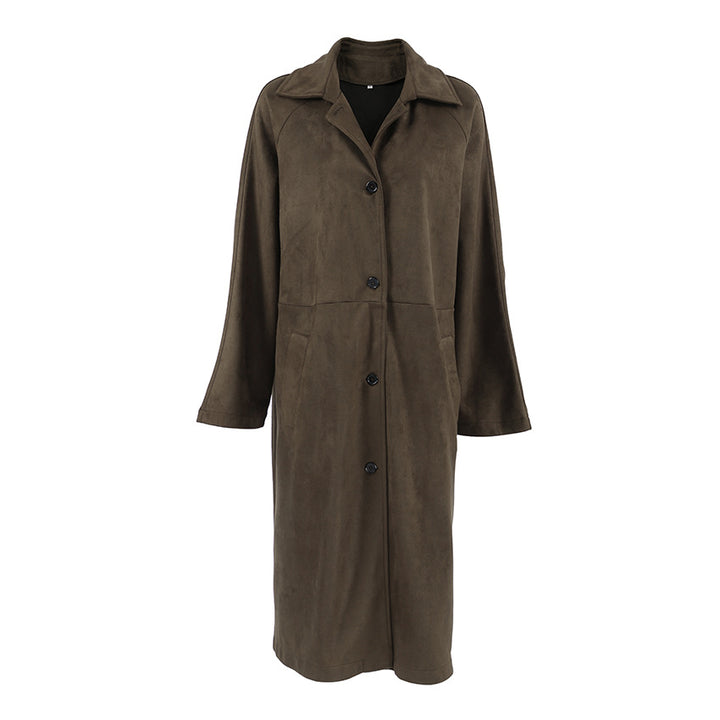 Damen Modische Trenchcoat Jacke mit lässigem Schnitt und praktischen Taschen Drune