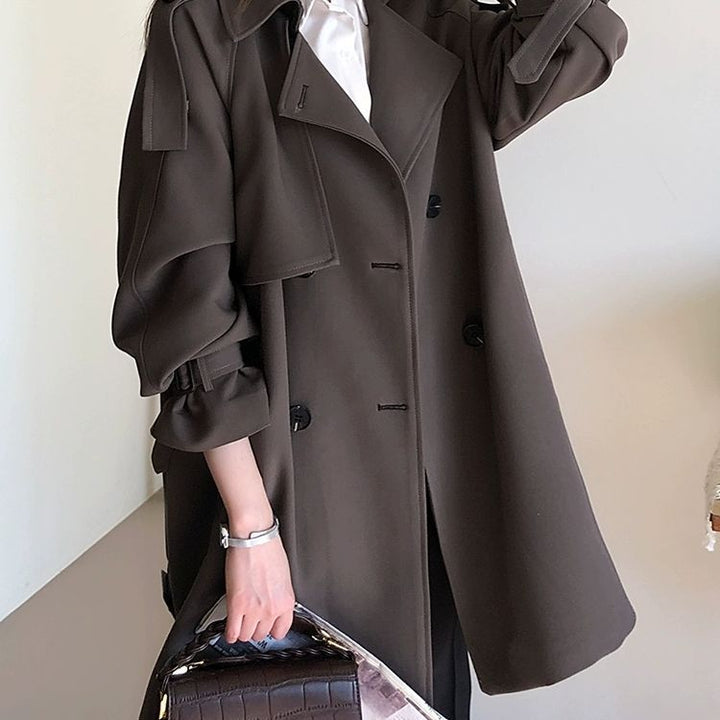 Damen modischer Trenchcoat mit strukturiertem Design Drune