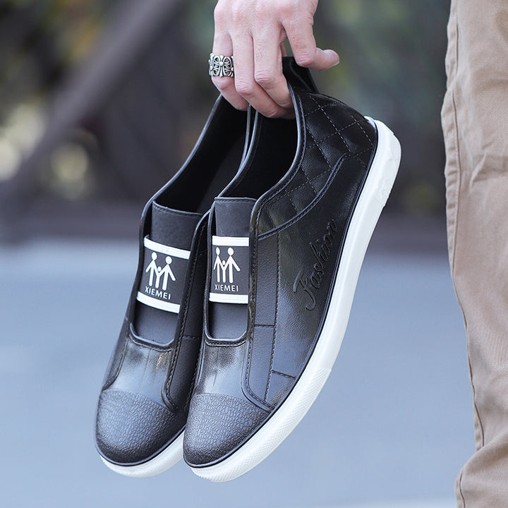 Damen Lässige Slip-On Sneaker in Lederoptik mit gesteppter Fersenpartie und kontrastierter Gummisohle Drune