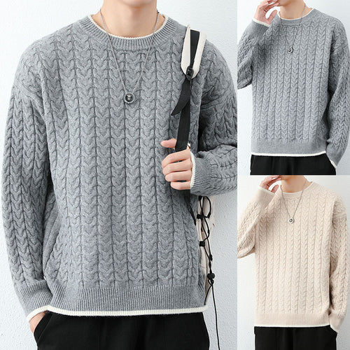 Herren Grobstrickpullover mit Zopfmuster Drune