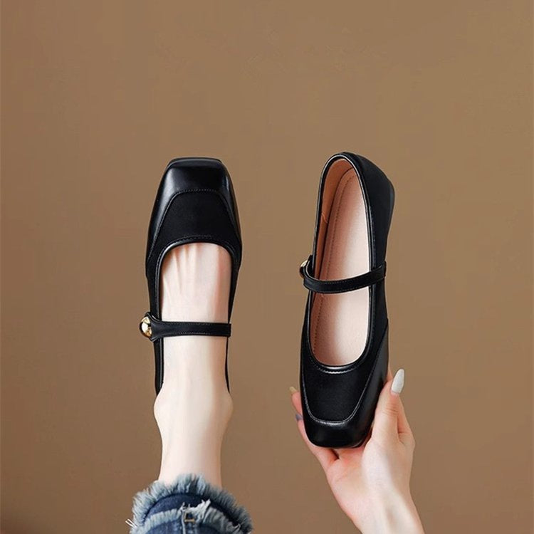Damen klassische Mary Jane Ballerinas mit modischer Schnallenapplikation Drune