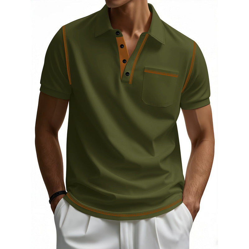Herren Polo-Shirt mit kontrastierendem Kragen und modischem Schnitt Drune