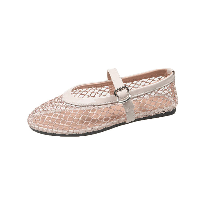 Damen Ballerinas aus Netzgewebe mit Riemen Drune