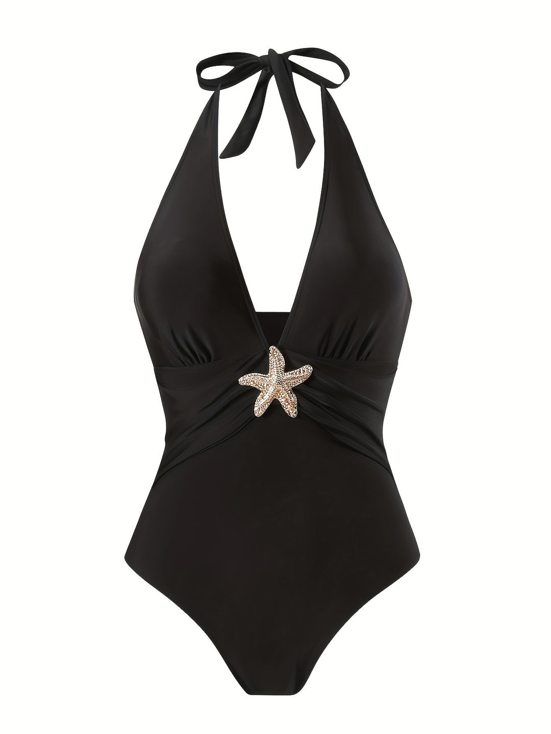 Damen Halterneck Bademode mit transparentem Pareo Drune