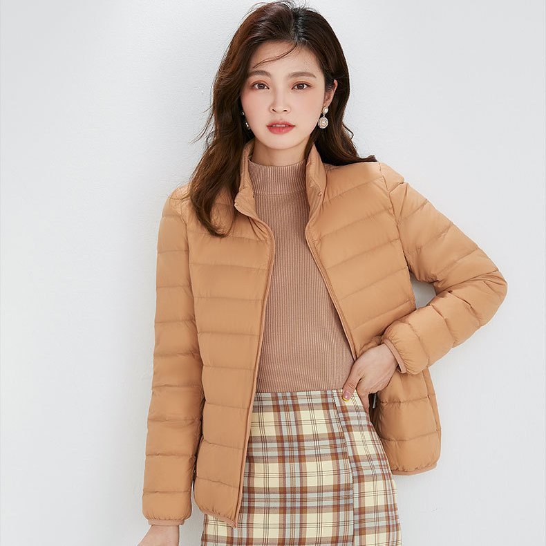 Damen Ultraleichte gesteppte Kapuzenjacke mit ultraflacher Thermowatte Drune