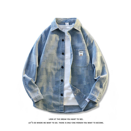 Herren Strukturierte Overshirt‑Hemdjacke aus Cord mit aufgesetzter Brusttasche Drune