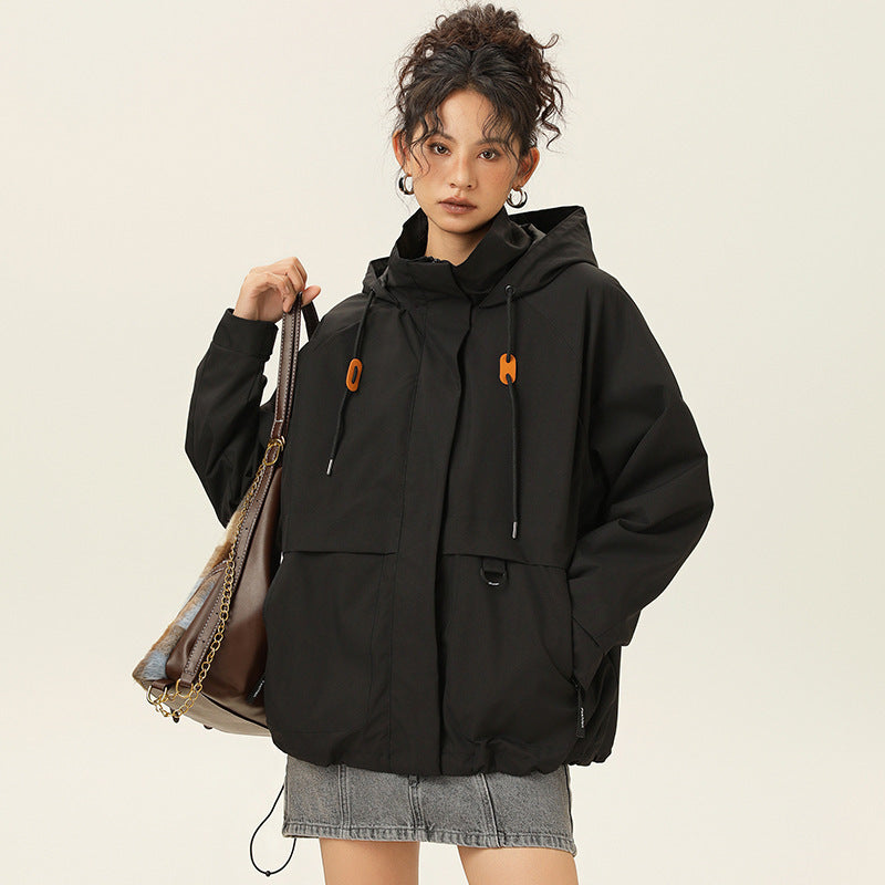 Damen Kapuzen-Utility-Parka mit wasserdichter Membran, großen Fronttaschen & verstellbarem Saum Drune