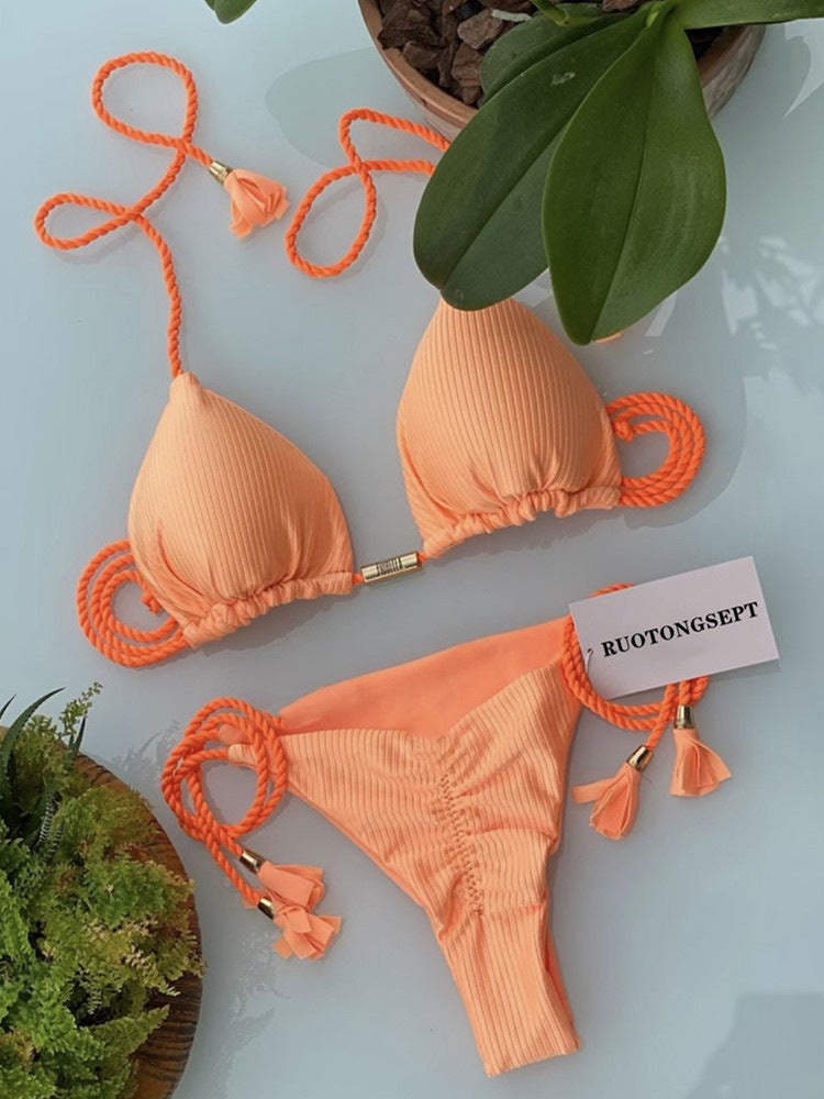Damen Bikini-Set mit verstellbaren Riemen und raffiniertem Design Drune