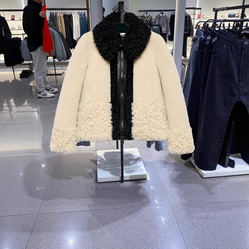 Damen Teddy-Fleece-Blousonjacke mit kontrastierendem Kunstfellkragen Drune