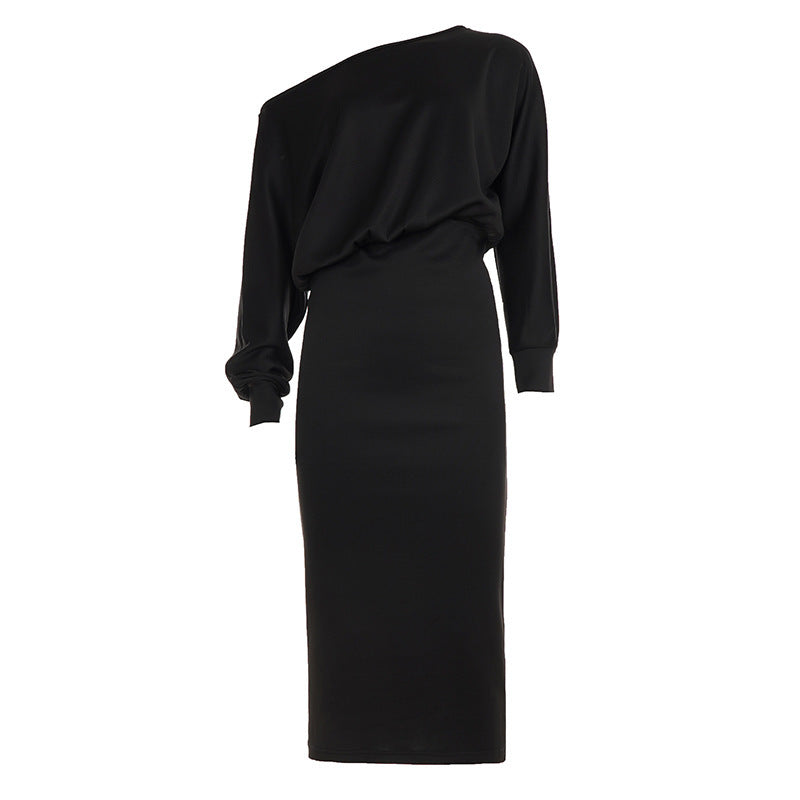 Damen Kleid mit weitem U-Boot-Ausschnitt, Fledermausärmeln und tailliertem Bleistiftrock Drune