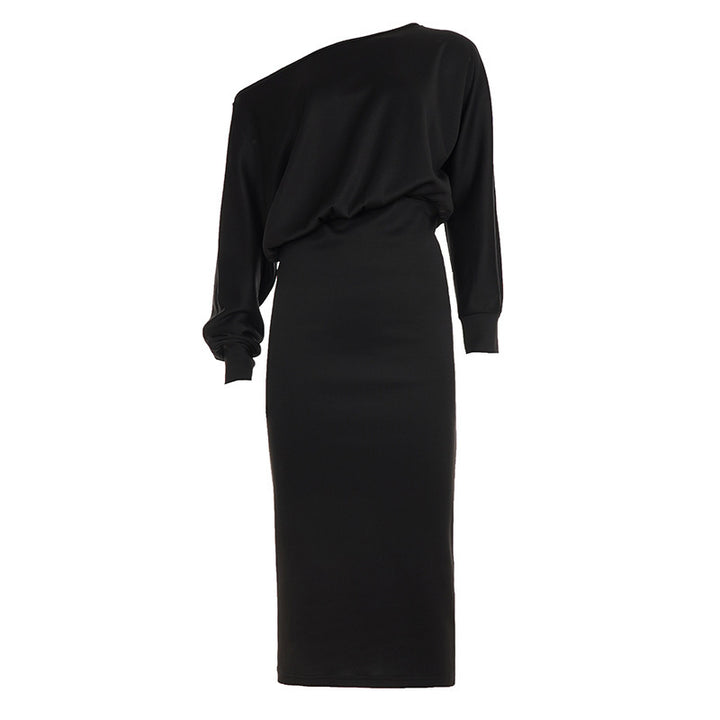 Damen Kleid mit weitem U-Boot-Ausschnitt, Fledermausärmeln und tailliertem Bleistiftrock Drune