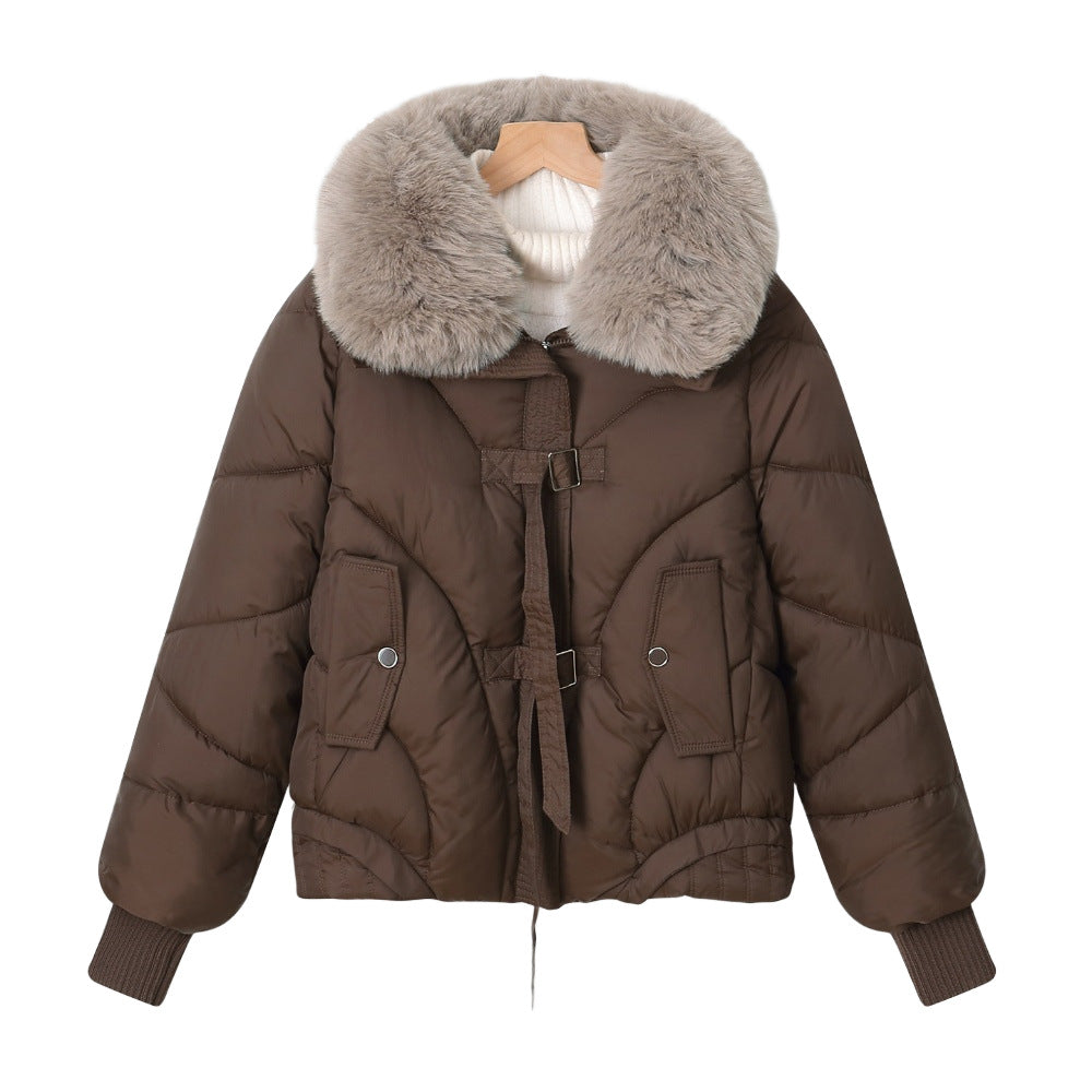 Damen nan kurzes Pilotblouson mit voluminösem Schalkragen, Kordelzugsaum und aufgesetzten Pattentaschen Drune