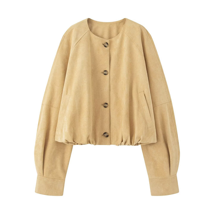 Damen Modische und lässige Suedejacke