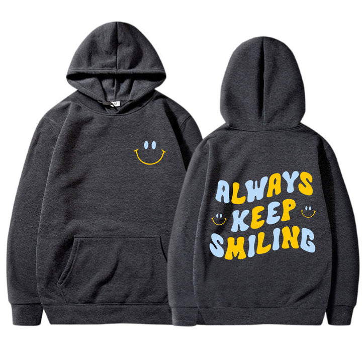 Damen Kapuzenpullover mit fröhlichem Schriftzug und praktischen Kängurutaschen Drune