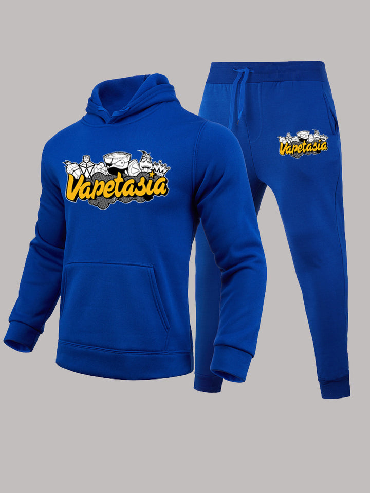 Herren Sweatshirt und Jogginghose Set mit kunstvollem Grafikdruck Drune