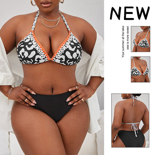 Damen Triangel-Bikini mit aufregendem Leoparden-Print Drune