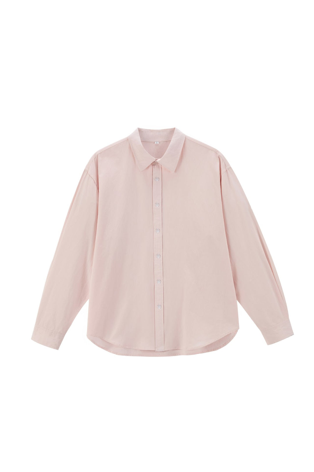 Damen Oversize Baumwollbluse mit Kentkragen und abgerundetem Saum Drune