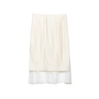 Damen Midirock mit Chiffon-Volant und leichtem Drape Drune