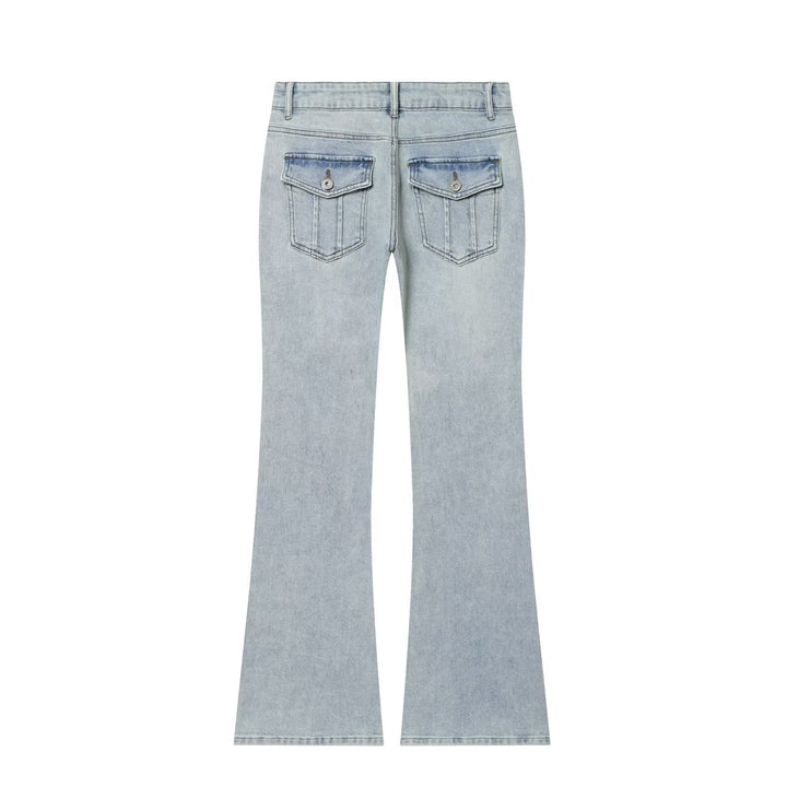 Damen Flared-Jeans mit mittelhohem Bund und Five-Pocket-Design Drune