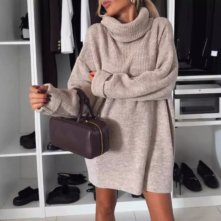 Damen Kuscheliger Strickpullover mit hohem Kragen Drune