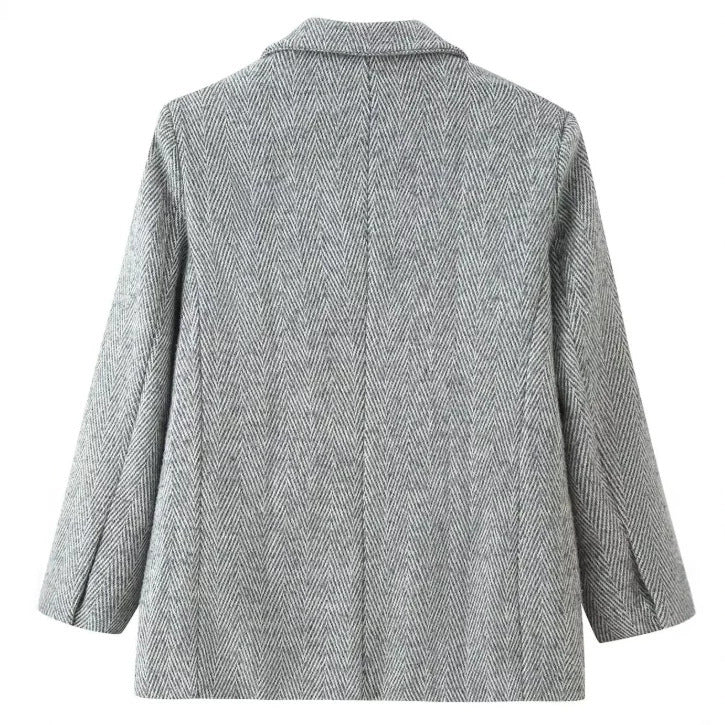 Damen Zweiteiliges Tweed-Blazer- und Culotte-Set mit Fischgrätstruktur Drune