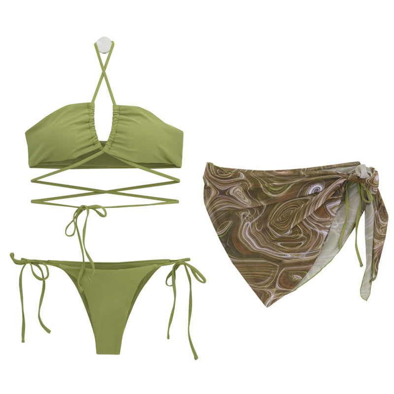 Damen Bikini-Set mit multifunktionalem Wickeltuch und raffiniertem Schnitt Drune