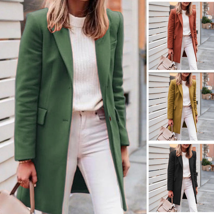 Damen eleganter und bequemer Wollmantel Drune