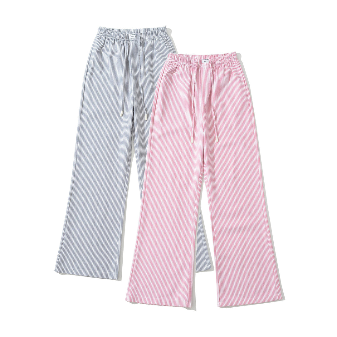 Damen Weite Jersey-Hosen im lässigen Streifen-Look mit elastischem Bund und Kordelzug Drune