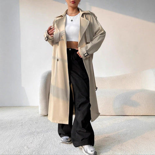Drune | Stilvoller Damen Trenchcoat mit Doppelter Knopfreihe