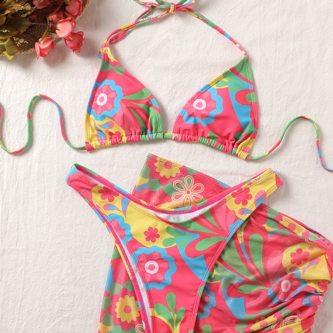 Damen Triangel-Bikini mit verstellbarem Rüschenrock Drune